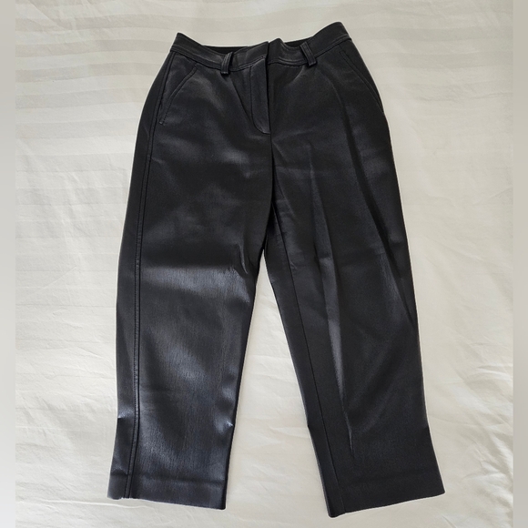 Aritzia Black Cropped Leather Pants - Picture 4 of 4